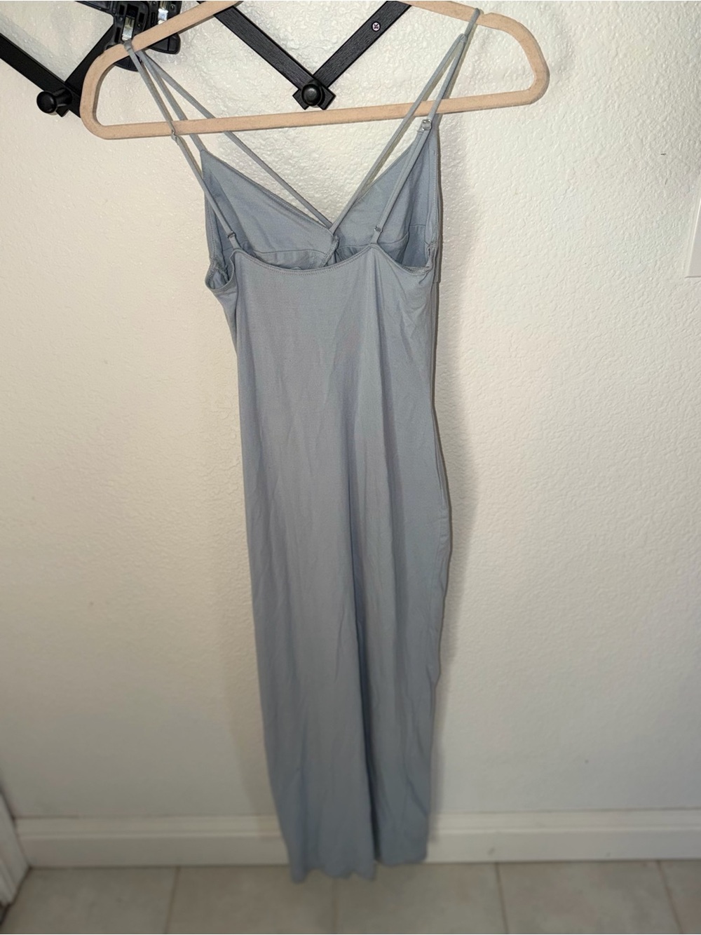 Reformation Blue Gray Dress Small V Neck Adjustable Spaghetti Strap - Picture 3 of 4